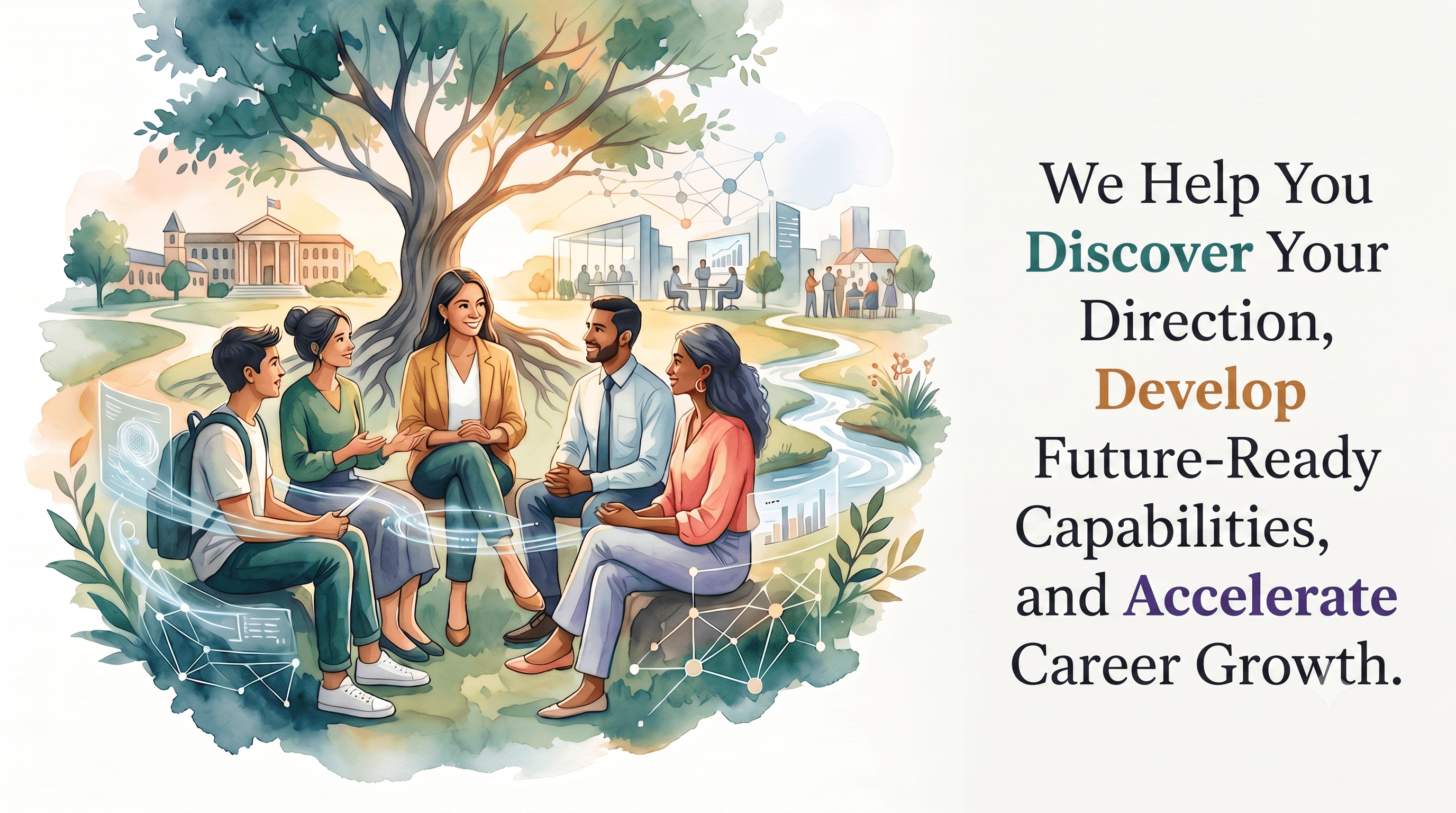 We help you discover your direction, develop future-ready capabilities, and accelerate career growth