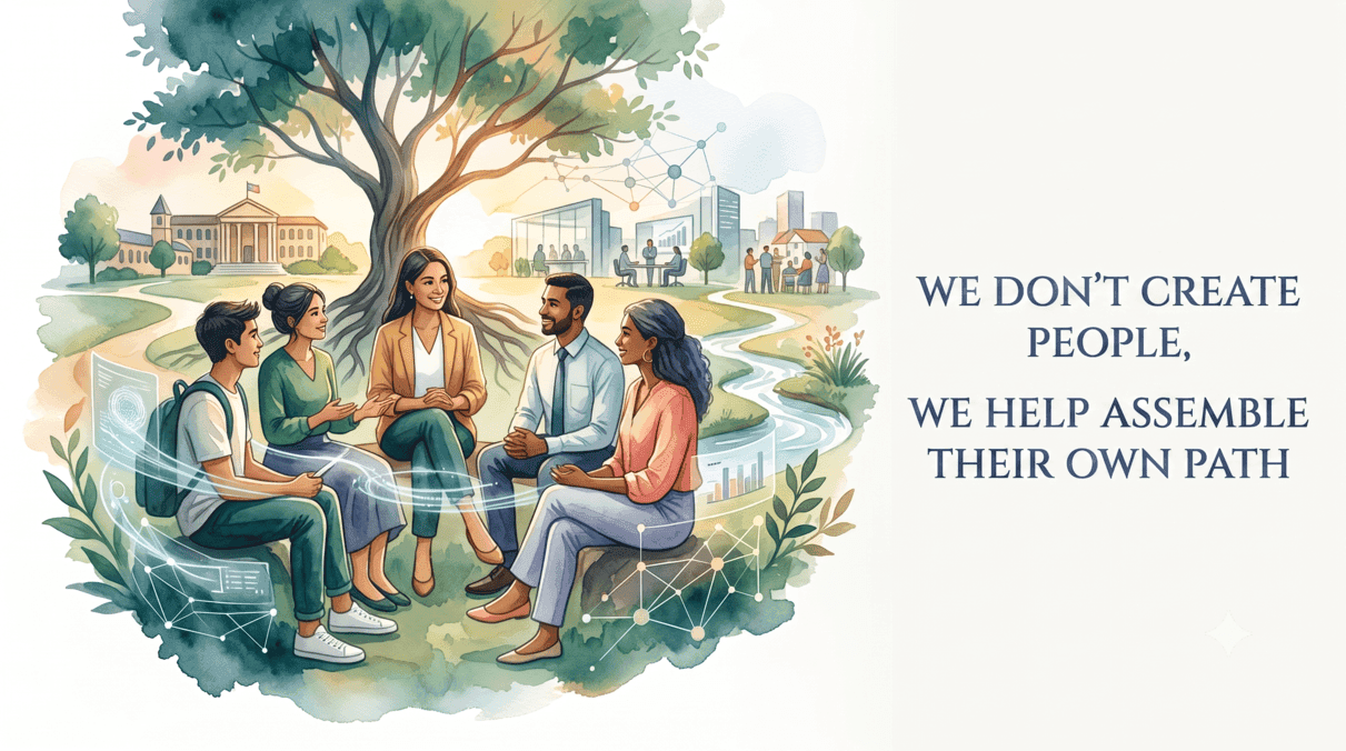 Watercolor illustration of mentoring journey
